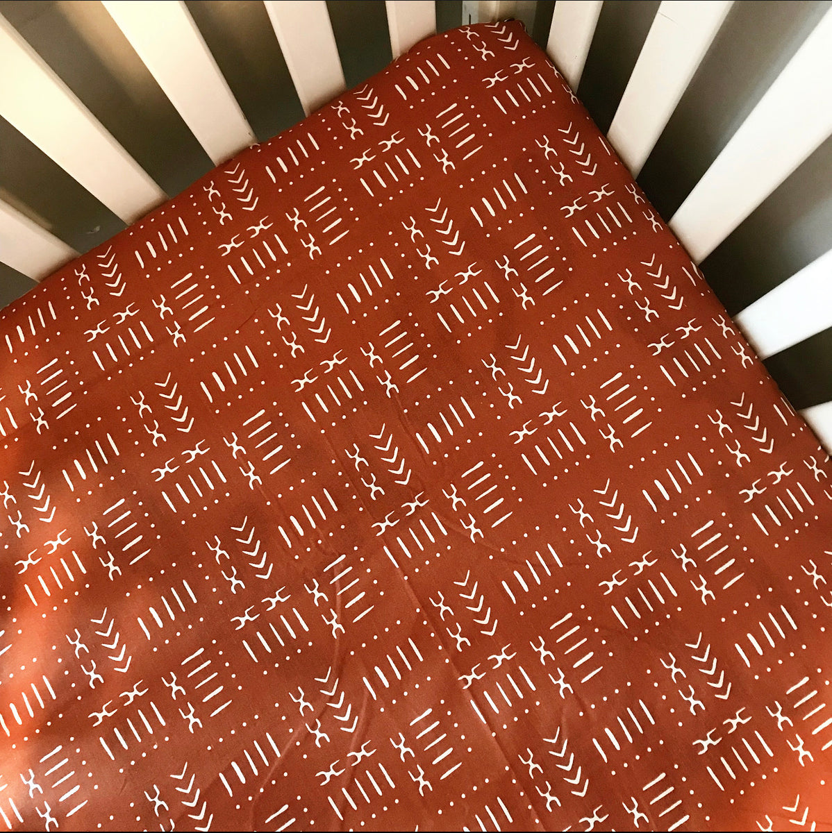 Rust orange hot sale crib sheet